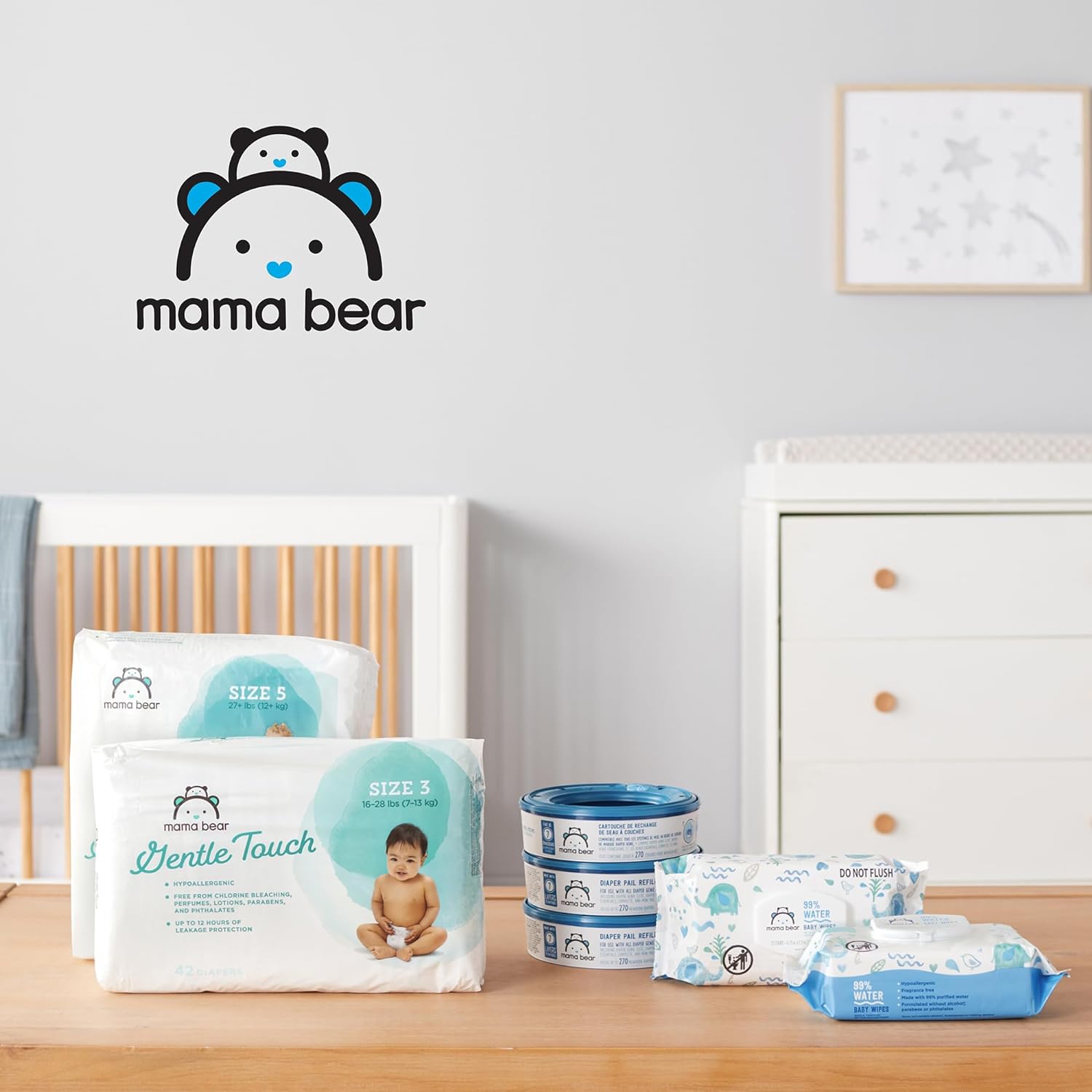 Amazon Brand - Mama Bear Gentle Touch Diapers, Hypoallergenic, Newborn, White, 120 Count (4 Pack of 30 ) - Image 7